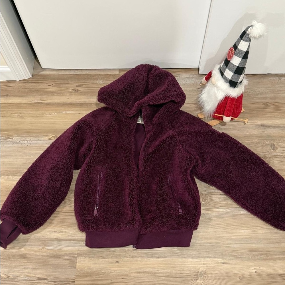 Source Unknown Deep Plum Teddy Jacket - image 2